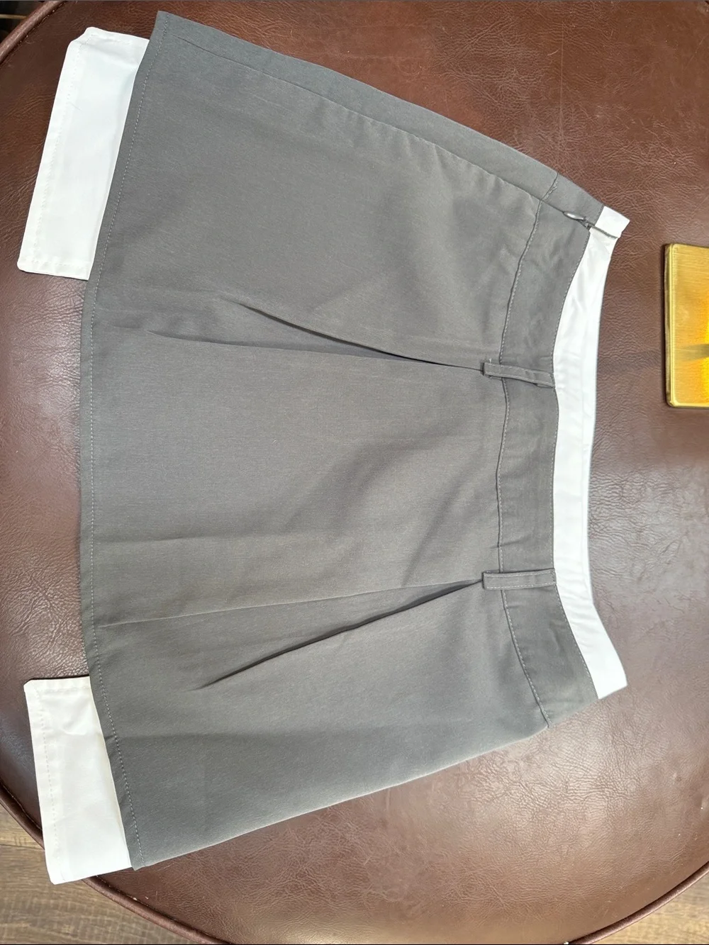 PrettyLittleThing Gray and White Mini Skirt